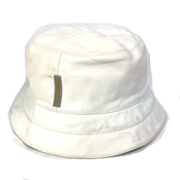 LOUIS VUITTON cup hat bucket hat Leather White - Picture 10 of 14